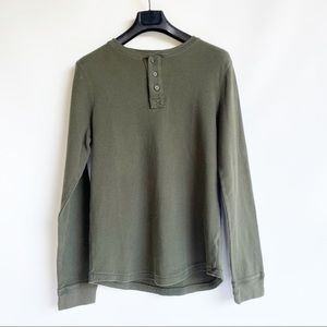 Sonoma Supersoft Thermal Henley in Olive Green